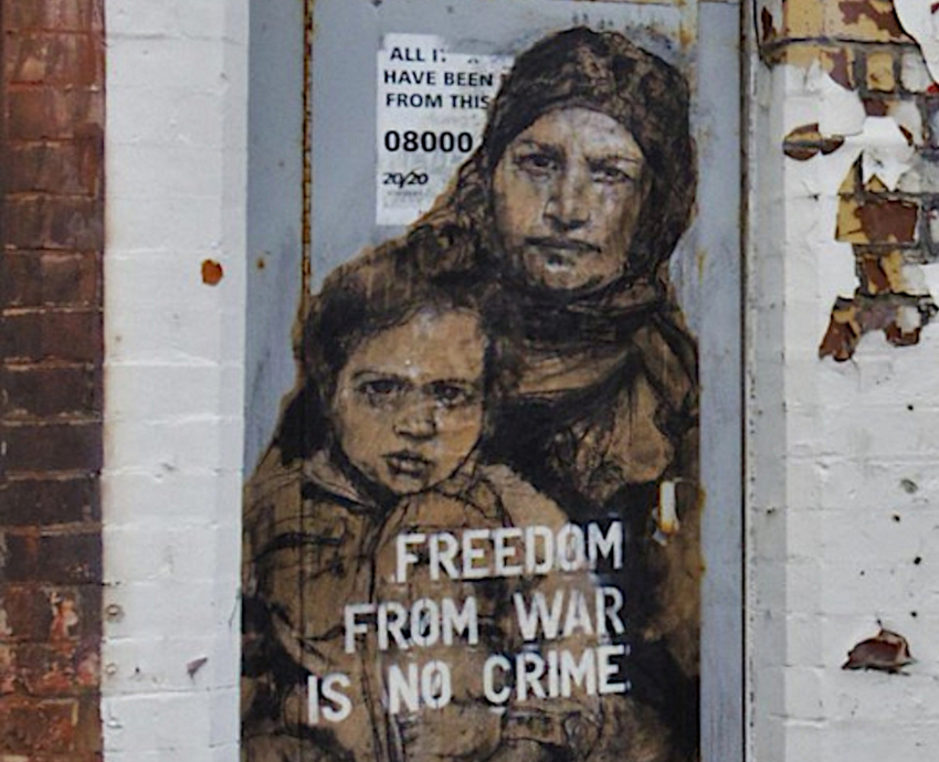 Paste up drawing by Guy Denning in the streets of Liverpool circa 2013