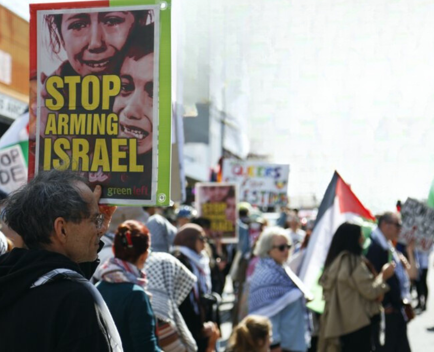 protester with a sign