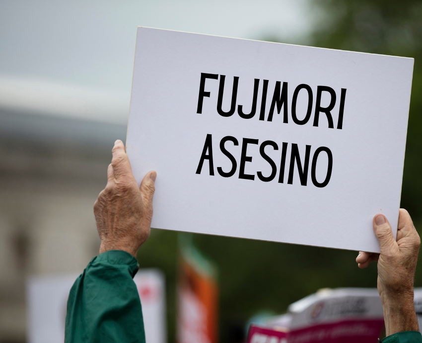 protester with a sign