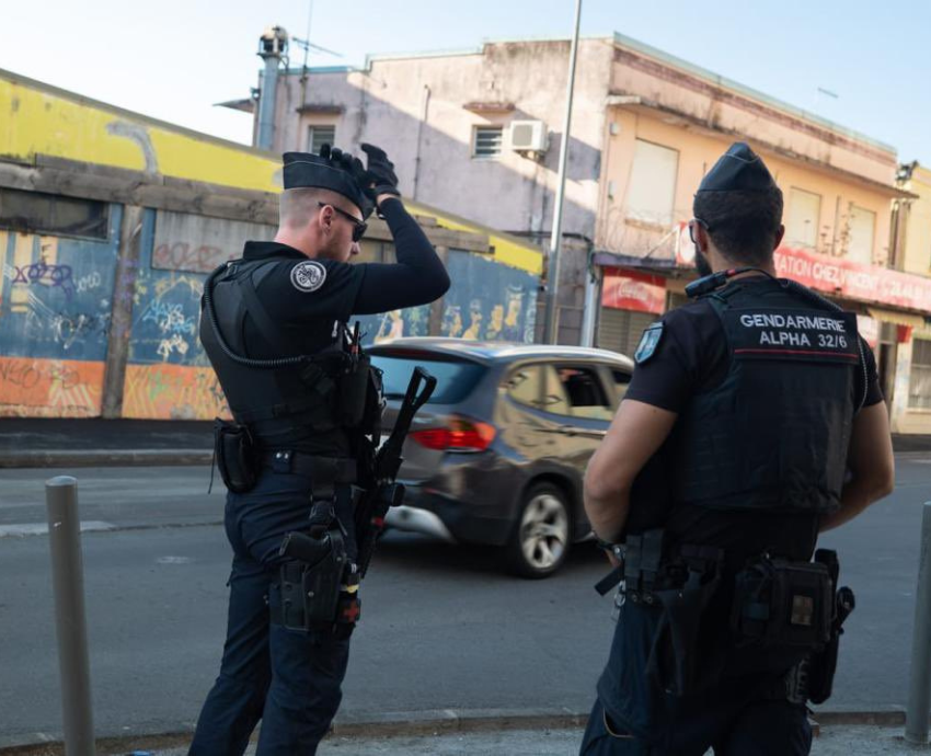 French security forces on the streets of Noumea