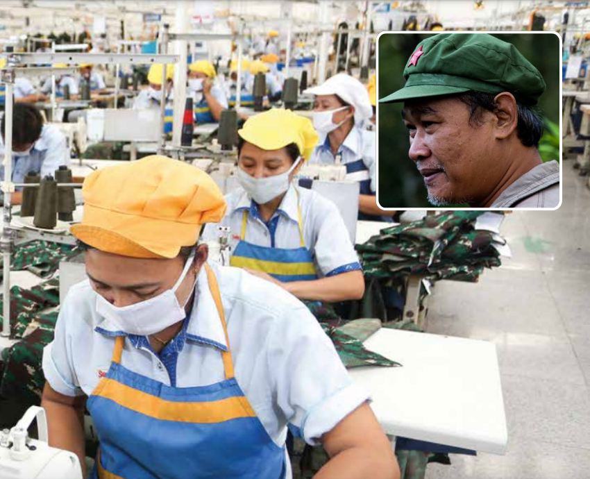 Sritex garment workers and Kelik Ismunanto