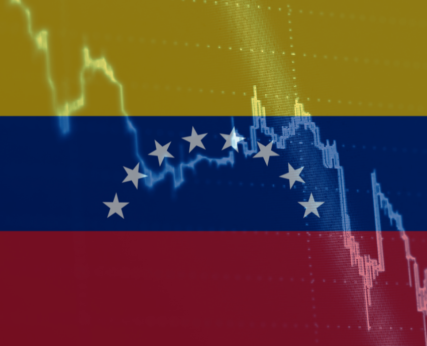 Venezuelan flag and economic graph