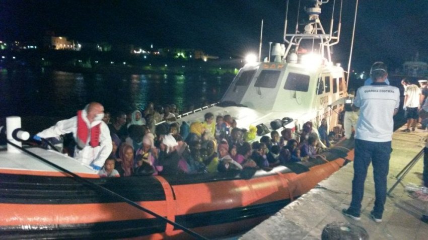 Refugees rescued from the Mediterranean