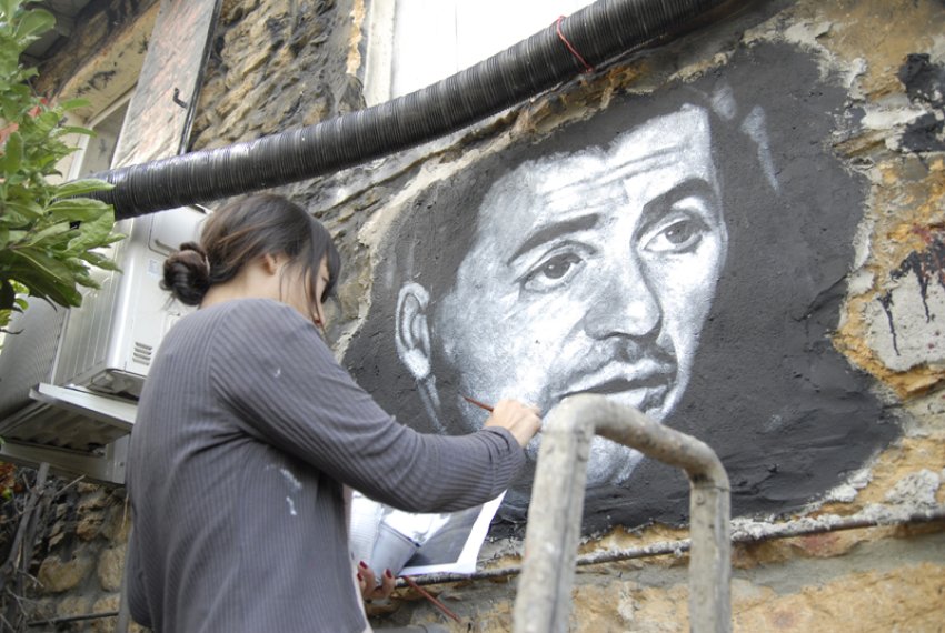 Mural of Corsican nationalist hero Yvan Colonna