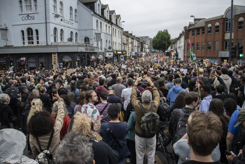 protest against far right in England