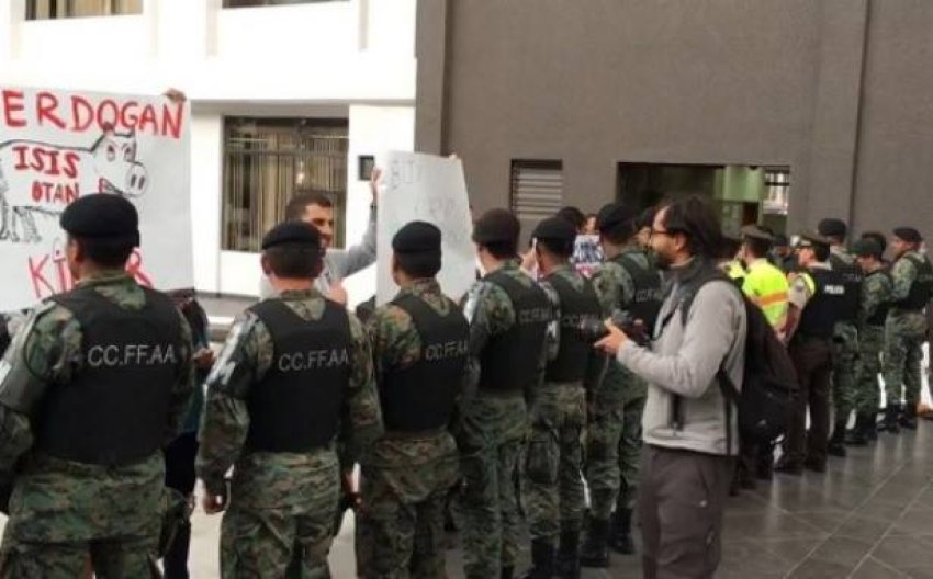 Protest against Turkish President Recep Tayyip Erdoğan in Quito, Ecuador on February 4, 2016.