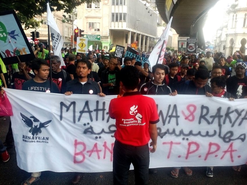 Malaysians reject TPPA rally, Kuala Lumpur, Janurary 23, 2016.