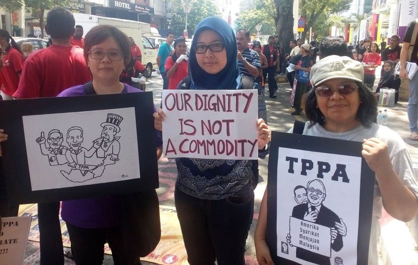 Malaysians reject TPPA rally, Kuala Lumpur, Janurary 23, 2016.