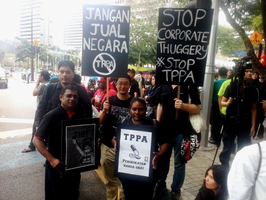 Malaysians reject TPPA rally, Kuala Lumpur, Janurary 23, 2016.