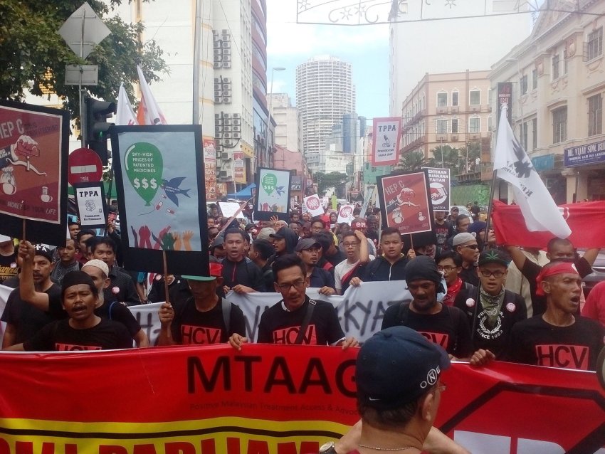 Malaysians reject TPPA rally, Kuala Lumpur, Janurary 23, 2016.