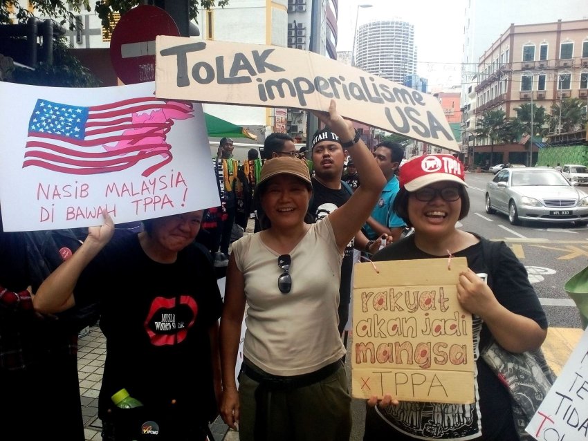 Malaysians reject TPPA rally, Kuala Lumpur, Janurary 23, 2016.