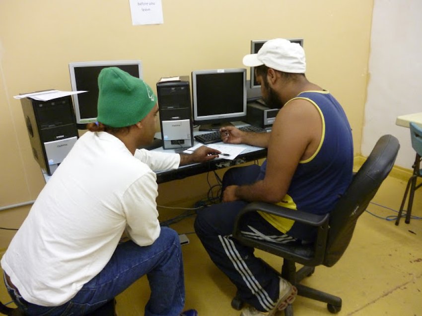 Students studying in the Cuban literacy program in Wilcannia, April 2012.