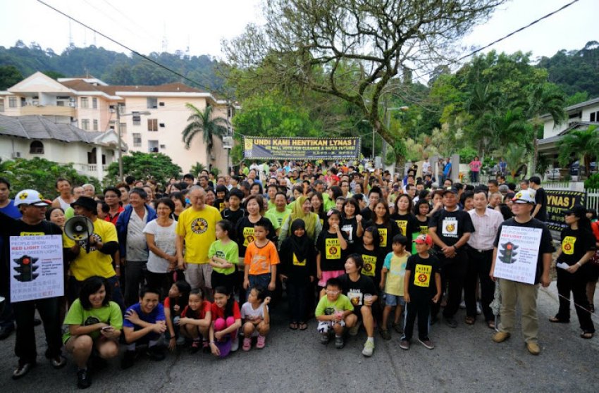 Action against Lynas in Kuantan, Malaysia on 17 July 2012.