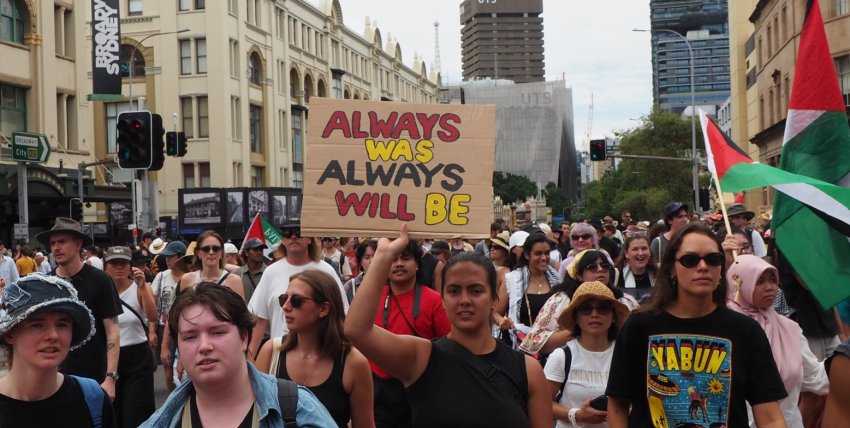 Invasion Day rally in Gadigal/Sydney