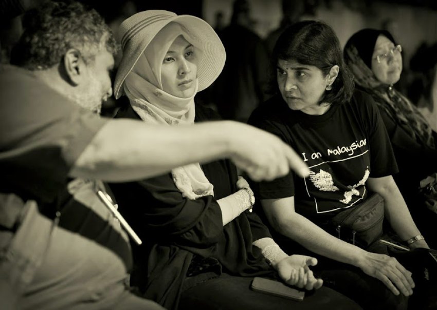 Arul, Nurul Izzah Anwar, Ambiga Sreenavasan and Fuziah Salleh at May 25 "Voice of the People 505" rally at Dataran Petaling Jaya.