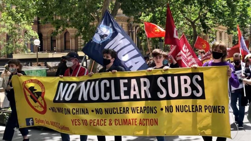 Protesters Say 'No' To AUKUS, Nuclear Submarines And War With China ...