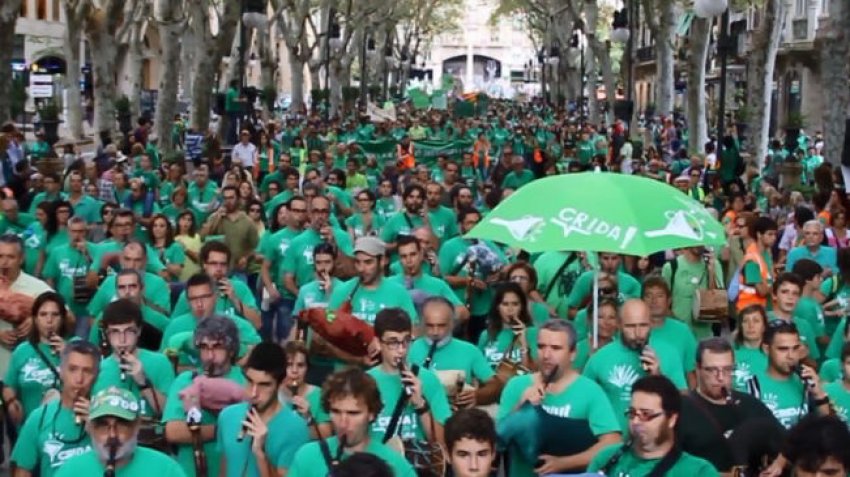 Protest against the proposed Integrated Language Procedure (TIL) on the Balearic Islands.