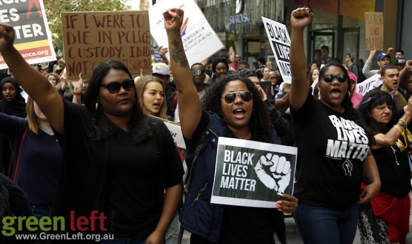 Black Lives Matter rally and march, Perth July 23 2016.