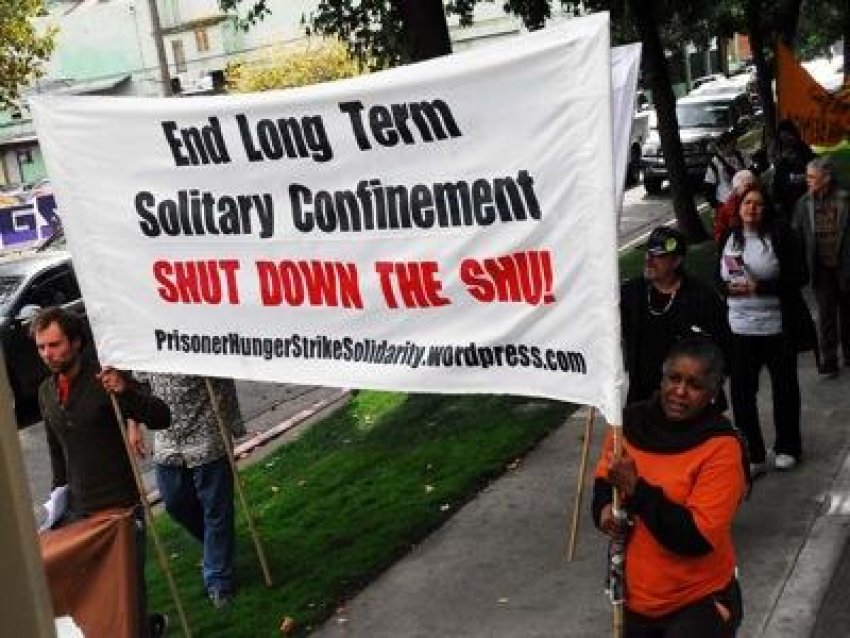 California prisoner hunger stirke solidarity march CDCR HQ Sacramento.