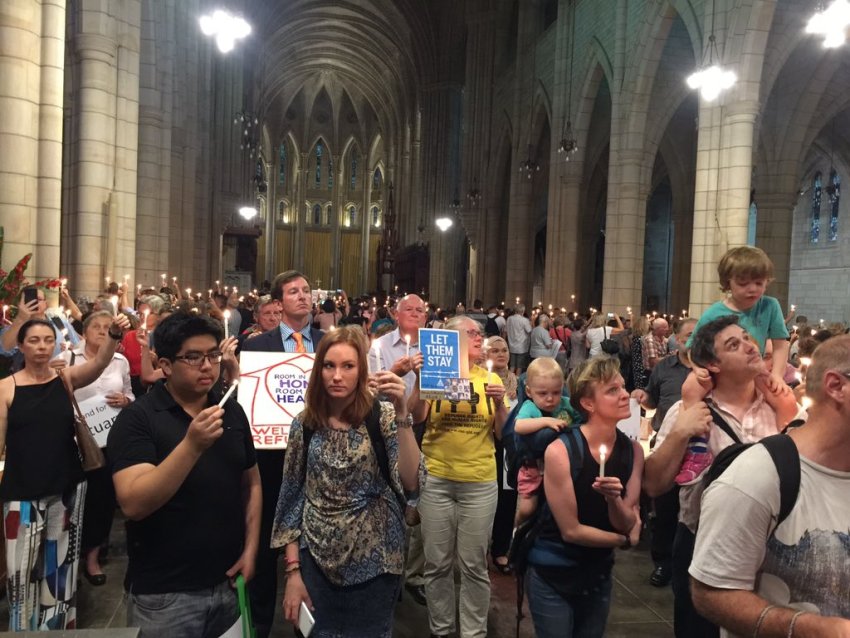 Let Them Stay refugee rally, Brisbane, February 8 2016.