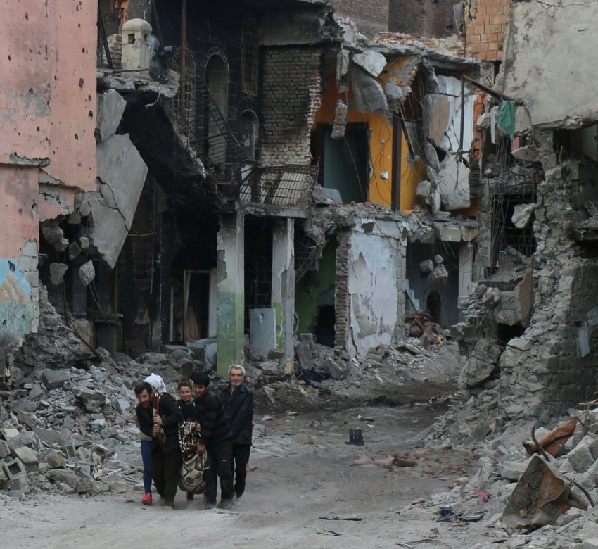 Destruction caused by Turkish military in Diyarbakır (Amed), Turkish Kurdistan (Bakur), February 20.