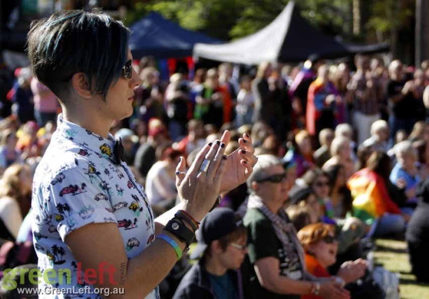 Marriage Equality rally and march in Brisbane, June 24 2016.