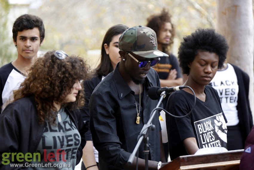 Black Lives Matter rally and march, Perth July 23 2016.