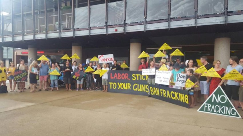 Frack Free NT protesters at the 2016 ALP conference.