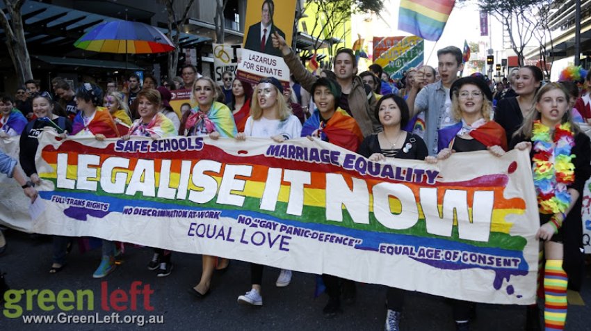 Marriage Equality rally and march in Brisbane, June 24 2016.