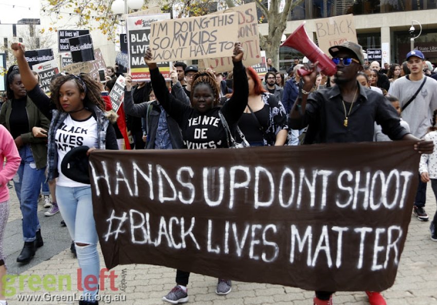 Black Lives Matter rally and march, Perth July 23 2016.