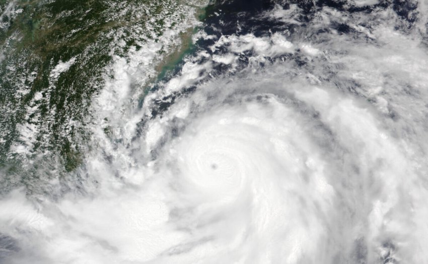 Satellite image of Typhoon Carina (Gaemi) before it made landfall over Taiwan