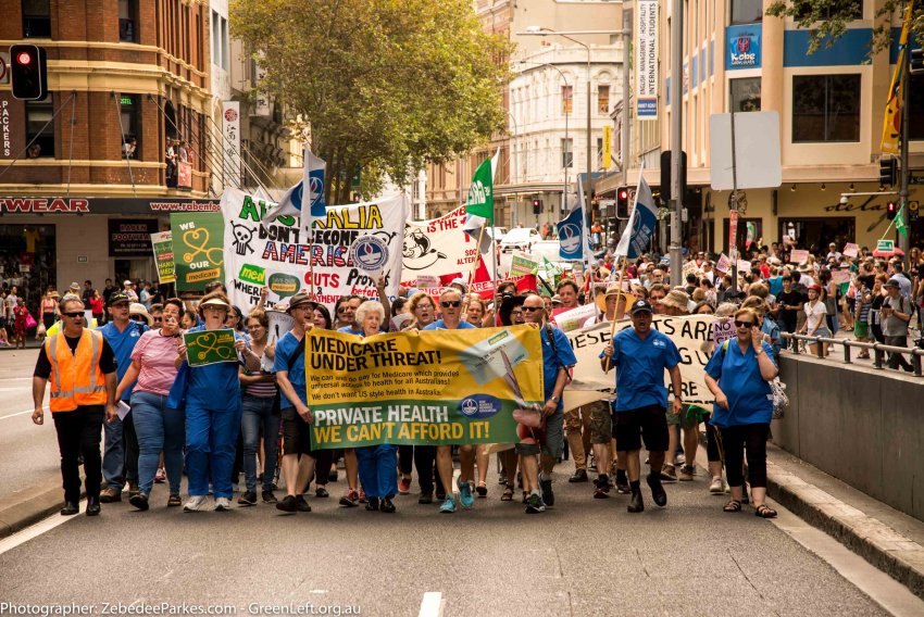 These Cuts Are Killing US rally in Sydney. Photo: Zeb Parkes.