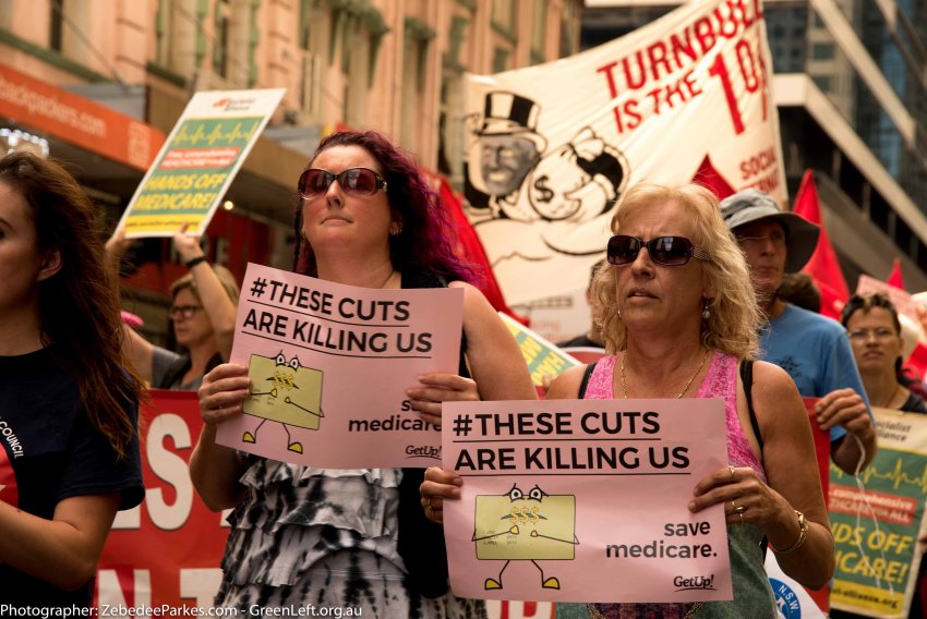 These Cuts Are Killing Us rally in Sydney. Photo: Zeb Parkes.