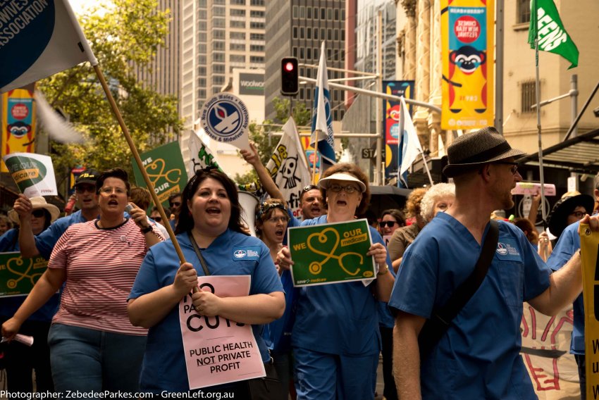 These Cuts Are Killing Us rally in Sydney. Photo: Zeb Parkes.