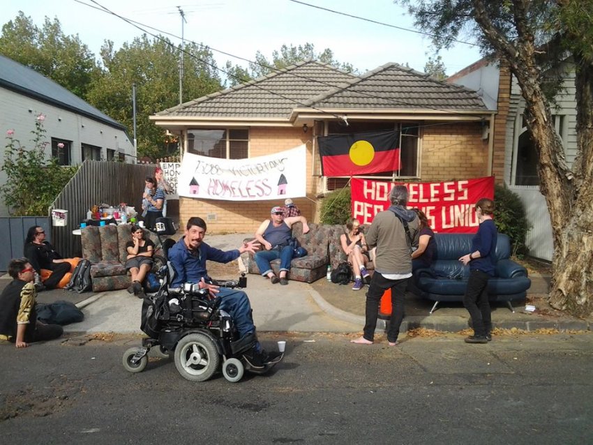 Vacant property occupation, Collingwood Melbourne, 2016.