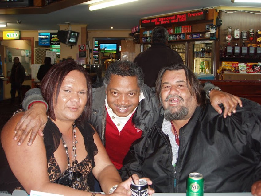 Jose Chala Leblanch out on the town with friends in Wilcannia in 2012.