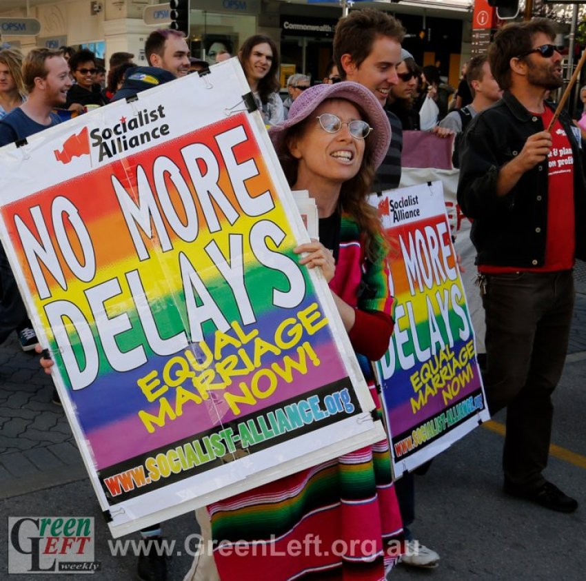 Kamala Emanuel at a rally for equal marriage in May.