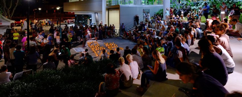 Keeping vigil outside Lady Cilento Brisbane 2016