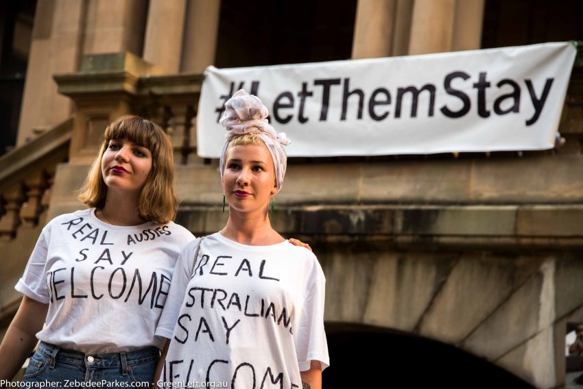 Let Them Stay refugee rally in Sydney, February 8, 2016.