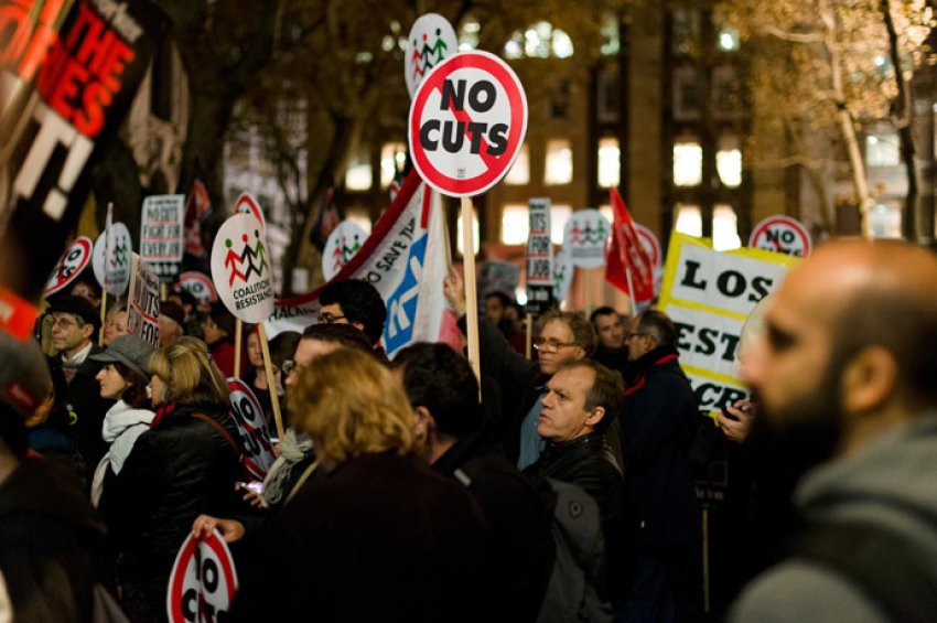 Protesters in London