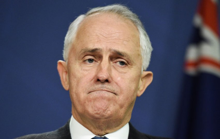 Malcolm Turnbull looking a little glum.