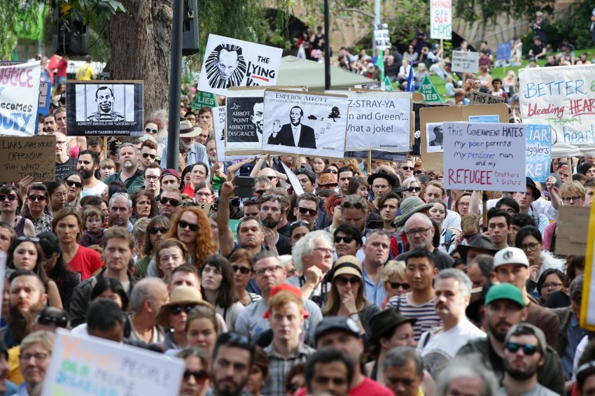 Protesters attending the nationwide March in May to call for better government and policies.