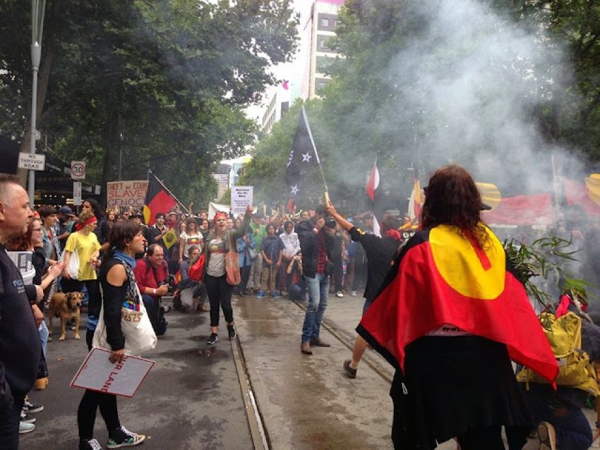 Melbourne Invasion Day rally 2015.