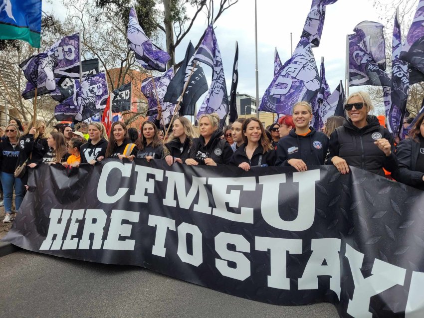 cfmeu women march