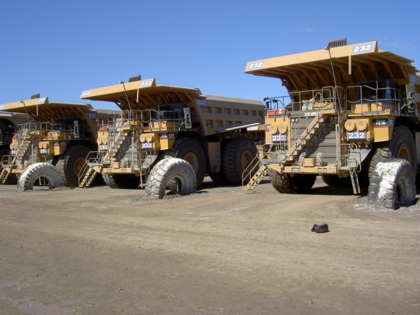 Mining trucks.