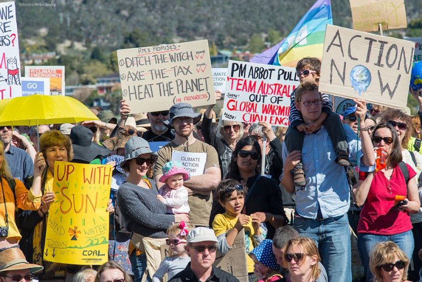 Rally at MONA for climate action on September 21.