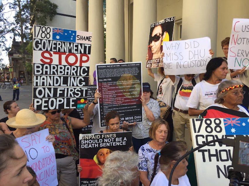 Justice for Miss Dhu rally, Perth Courts, March 14 2016.