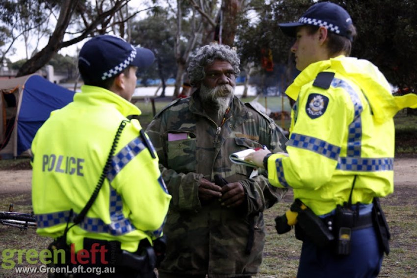 They issued at least two move-on notices directing Aboriginal people to leave their own land at the threat of arrest.