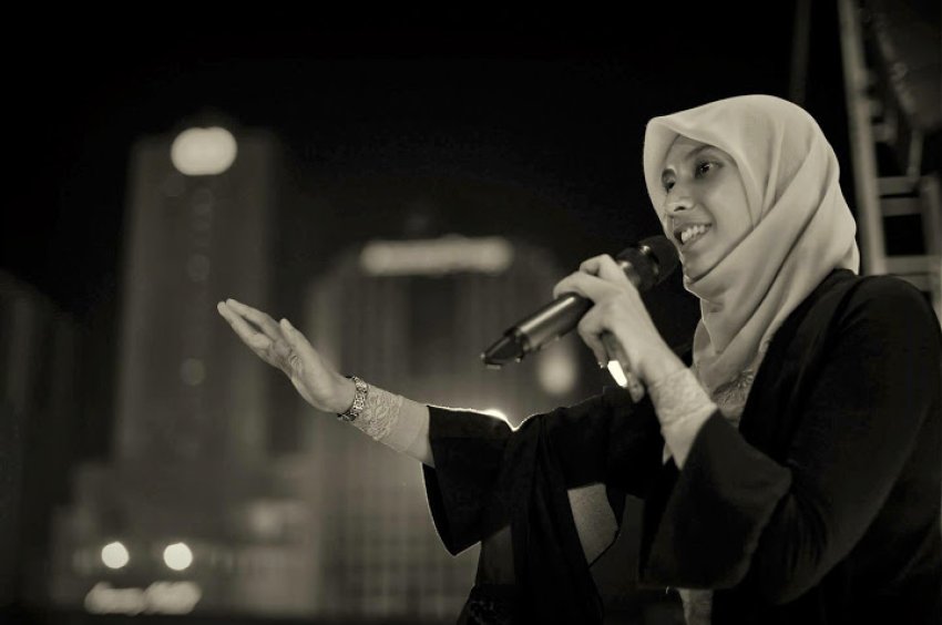 PKR vice-president Nurul Izzah Anwar addressing May 25 "Voice of the People 505" rally at Dataran Petaling Jaya.