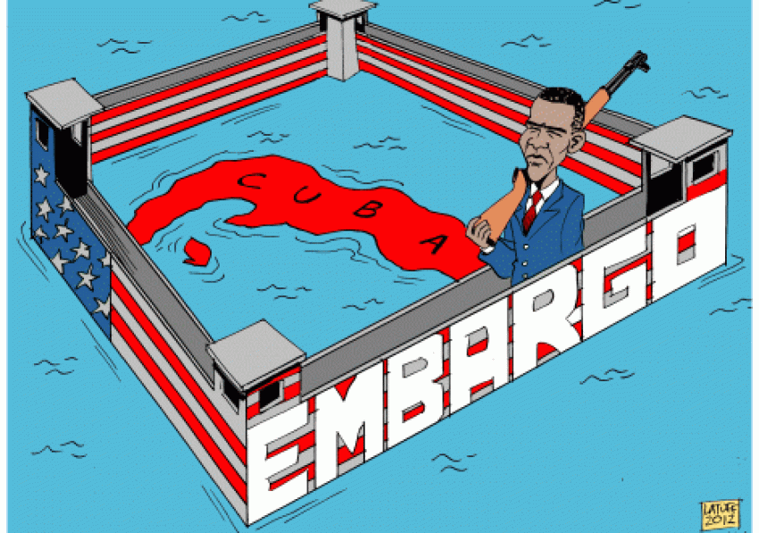 End the embargo of Cuba cartoon